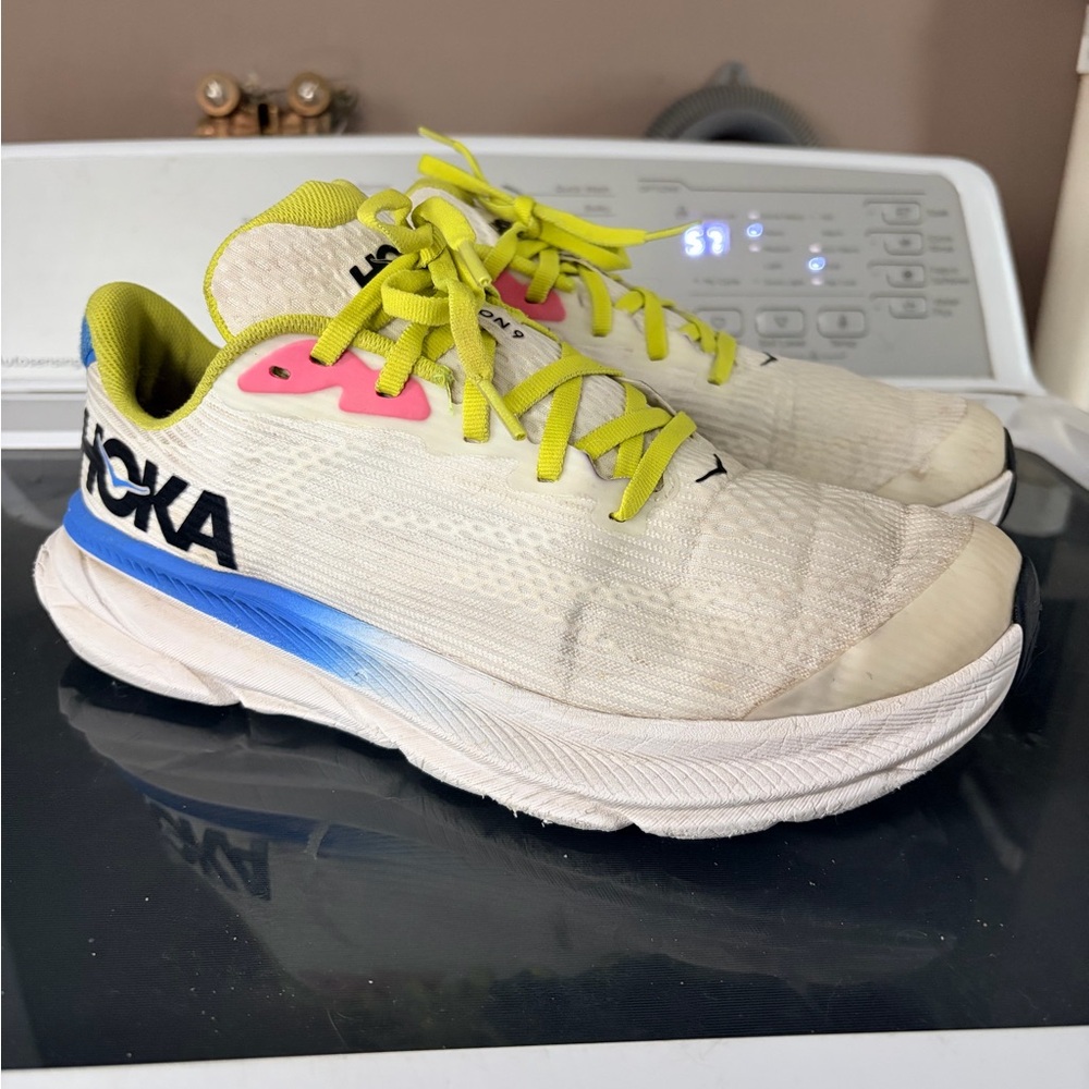 Hoka White and Blue Athletic Shoes